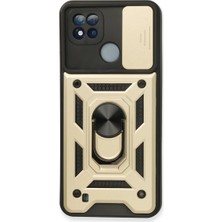 Evolvera Realme C11 2021 Kılıf Pars Lens Yüzüklü Silikon - Gold