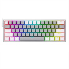 Redragon K617-RGB 16,8 Milyon Rgb Aydınlatma, Red Switch Fizz%60 Q Türkçe Kablolu Mekanik Oyuncu Klavyesi Gri Beyaz