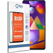 Kzy Iletişim Galaxy M31S ile Uyumlu Tam Kaplayan 21D Temperli Ekran Koruyucu Cam