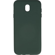 Evolvera Samsung Galaxy J7 Pro / J730 Kılıf Nano Içi Kadife Silikon - Koyu Yeşil