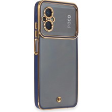 Evolvera Xiaomi Poco M5 Kılıf Liva Lens Silikon - Mavi