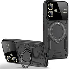 Evolvera Samsung Galaxy A05 Kılıf Joy Lens Standlı Kapak - Siyah