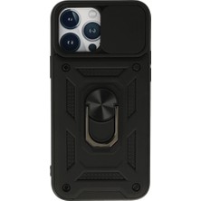 Evolvera Iphone 13 Pro Kılıf Pars Lens Yüzüklü Silikon - Siyah