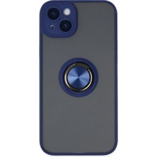 Evolvera Iphone 14 Kılıf Montreal Yüzüklü Silikon Kapak - Lacivert