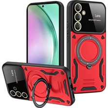 Evolvera Samsung Galaxy S24 Fe Kılıf Joy Lens Standlı Kapak - Kırmızı