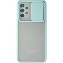 Evolvera Samsung Galaxy A72 Kılıf Palm Buzlu Kamera Sürgülü Silikon - Turkuaz