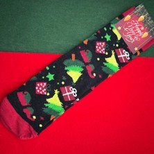 Mare Accessories Siyah Yılbaşı Ağacı Desenli Yılbaşı Çorabı