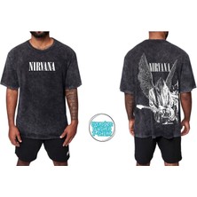 Nirvana Yıkamalı Over Size Tişört M