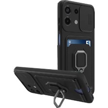 Evolvera Xiaomi Redmi Note 13 4g Kılıf Zuma Kartvizitli Yüzüklü Silikon - Siyah