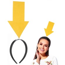 Colezium Kişiselleştirilebilir Ok Taç - Üzerine Yazı Yazılabilen Parti Tacı Sarı Renk