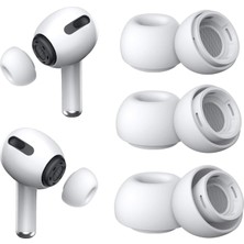 Airpods Pro Için Kulaklık Uçları - 6 Set (Xs/s/l) [airpods Pro ile Uyumlu Kılıf - Beyaz]
