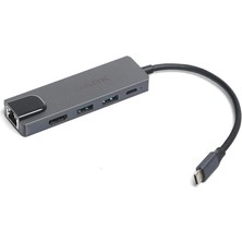 Dark USB 3.1 Type-C To Ethernet/hdmı/usb 3.0 - USB 2.0 / Usb-C Pd 65W Pro/air & Notebook/ultrabook Için Port Çoklayıcı Hub (DK-AC-U31X46)