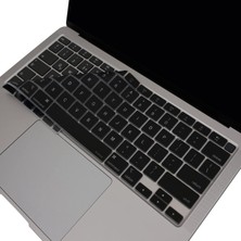 MacBook Air 13 Inç Klavye Koruyucu Ultra Ince Silikon M1 A2337 A2179 Id ile Uyumlu – Ultra Ince Silikon Kılıf, Us Abd Ingilizce Baskı Siyah
