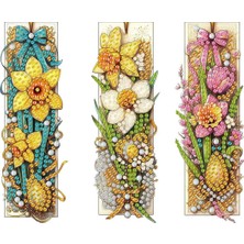 İğne İzi 5d Dıy Elmas Boyama Kitap Ayracı – 3’lü Set | Kendin Yap Hobi Seti, Ev & Ofis Kullanımı