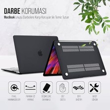 MacBook Ince Sararmayan Şeffaf MacBook Crystal Ishield Kapak Sert Kabuk Koruma Kılıfı (Air 13.6 2022 M2 A2681 Siyah)