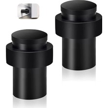 Kapı Stoperleri, Paslanmaz Çelik Modern Kapı Durdurucu, 2'li Paket Siyah Ağır Hizmet Tipi Zemin Montajlı Kapı Stoperi, Dayanıklı Kauçuk Tabanlı Duvar Koruyucu, Kapı Altı ve Üstü Için