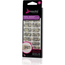 Nascita Siyah Altın Çiçek Desenli Yapıştırma Oje (20'li)