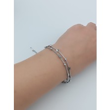 Lagül Aksesuar 316L Çelik Kararmaz Paslanmaz Yıldız Detaylı Bileklik