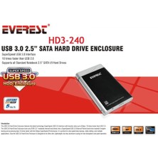 HD3-240 Harici 2.5" USB 3.0 HDD Kutusu Siyah