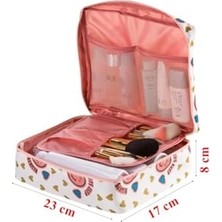 Ecoform Su Geçirmez Organizer Seyahat Kozmetik Makyaj Çantası Gülen Pembe