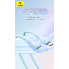 Pudding Hızlı Şarj Özellikli Type-C To Lightning Kablo 20W, 1.2 Metre, Mor