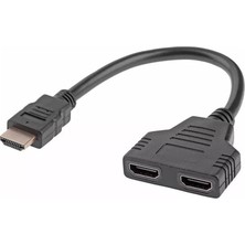 HDMI Splitter Adaptör Kablosu, Erkek-Hdmi Dişi x 2 Adaptör 30 cm Kablo Çoklayıcı Splitter, Aynı Anda Iki Aynı Tv'yi Destekler 1080P