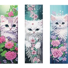 İğne İzi 5d Dıy Elmas Boyama Kitap Ayracı – 3’lü Set | Kendin Yap Hobi Seti, Ev & Ofis Kullanımı