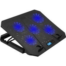 Juo Ventus 5 Fanlı LED Aydınlatmalı Notebook Soğutucu Siyah