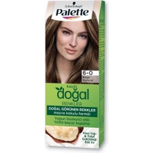 Palette Kalıcı Doğal Renkler 6-0 Koyu Kumral Shea Yağı & Yulaf Çekirdeği Özlü Saç Boyası