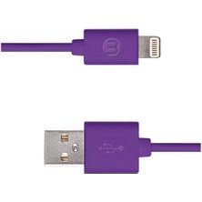 Mojue 3DK34 Lightning Şarj Kablosu, 1 Metre,mor