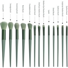 Orret Home 13 Parça Makyaj Fırça Seti, Fondöten, Pudra, Kapatıcı, Göz Farı, Allık, Vurgulayıcı, Kaş Fırçası Içeren Set, Yeni Başlayanlar ve Profesyonel Makyaj Sanatçıları Için, Bez Çantalı (Yeşil)