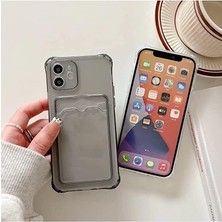 iphone 13 Uyumlu Lüx Kartlıklı Şeffaf Telefon Kılıf (Siyah)