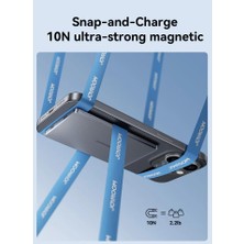 JR-PBM08 20W 5000MAH Ultra Ince Metal Manyetik Kablosuz Power Bank - Uzay Grisi