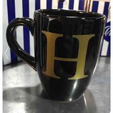 HKSH101 H Harfli Siyah Kupa Bardak