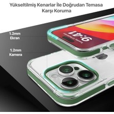 Iphone 15 Pro Max Için Dropcover Serisi Arkası Sert Şeffaf Kenarları Darbe Önleyici Çizgi Detaylı Koruyuculuğu Yüksek Kılıf (Yeşil, Dropcover)