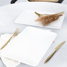 Mat Beyaz Siera Kayık Tabak 31 cm 2 Adet