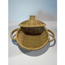 Hasır Sepet Kapaklı El Yapımı