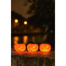 Bayramı Halloween Pilli Balkabağı Kolye 3 Lü