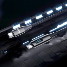 Juo 240W USB 3.1 Gen2 10GBPS E-Mark Çipli LED Display 4K 60Hz Görüntü ve Type-C Hızlı Şarj Kablosu 2 Metre