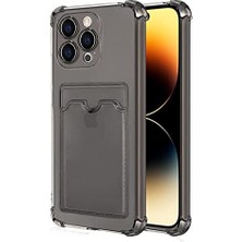 Kılıf 15 Pro Için Card Slot Kılıf Füme [ 15 Pro ile Uyumlu Kılıf - Füme]