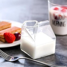 Nostaljik Süt Kutusu Tasarım Cam Bardak - Kahve, Süt, Kokteyl Için Şık Sunum