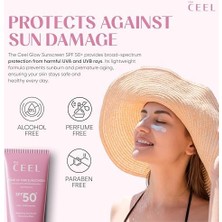 The Ceel Leke Karşıtı Ton Eşitleyen Spf 50 Pembe Renkli Güneş Kremi Glutatyon, Hyaluronik Asit Etkili 50 ml