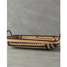 Bamboo Bambu Dekoratif Tepsi Natural-Siyah