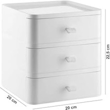 3 Katlı Çekmece Masaüstü Organizer Makyaj Takı Aksesuar Düzenleyici Saklama Kutusu