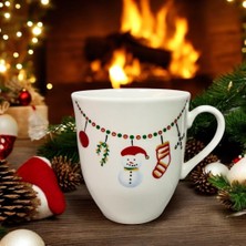 Zincir Süslü Kardam Adam Desenli Büyük Porselen Kupa