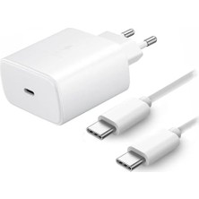 25W 3000A Hızlı Şarj Seti - Type-C Adaptör ve Type-C To Type-C Kablo, Akıllı Telefonlar, Tabletler ve Usb-C Cihazlar Için Yüksek Hızlı Şarj Kiti