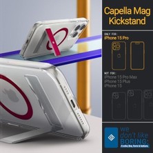15 Pro ile Uyumlu Kılıf Capella Mag Magsafe Özellikli Clear Red - ACS07090
