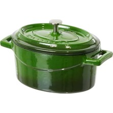 Metal Oval Mini Tencere, Yeşil