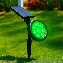18W Solar Bahçe Aydınlatma Lambası - 9 LED Yeşil Işık, 200 Lümen, IP65 Su Geçirmez, Güneş Enerjili Kazıklı Veya Duvar Montajlı Çim Armatürü