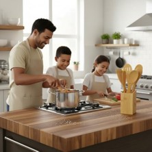 Bambu 6 Parça Mutfak Spatula ve Kaşık Seti | Doğal Ahşap | Çizilmez, Yapışmaz Tencereye Uyumlu | Kaşıklık Hediyeli